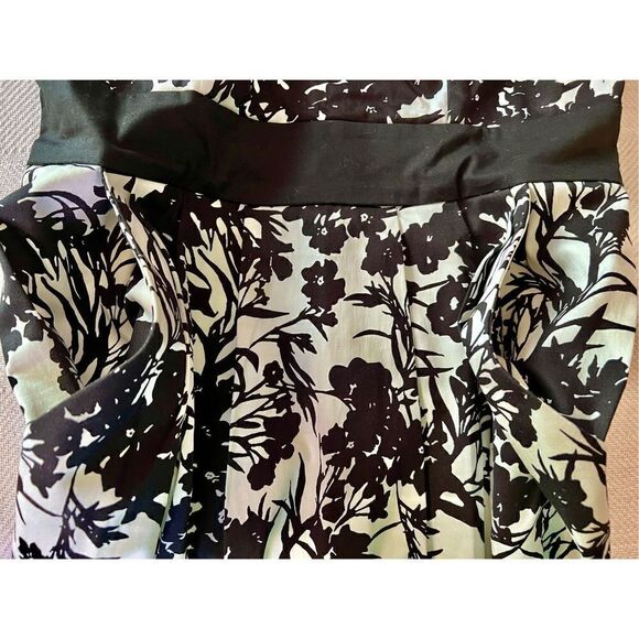 B. Smart Sleeveless Floral Dress W/Side Pockets Size 12 Black & White See Detail - Picture 8 of 8